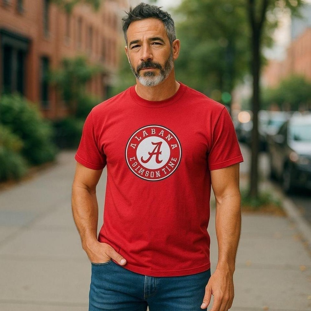 Russell Athletic Alabama Crimson Tide Red Graphic T-Shirt Mens 2XL NCAA Football